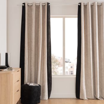 Cortina De Lino Natural 140 X 270 Cm Taupé Verdoso Nature Lin | Maisons