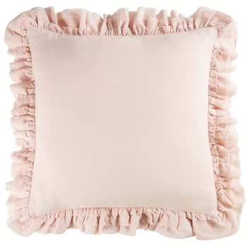 HANNAH - Coussin en coton et lin rose 60x60