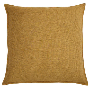 Chenille - Coussin en polyester recyclé jaune ocre 60x60