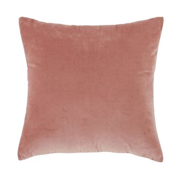 Coussin en velours rose 45x45