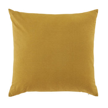 Coussin jaune moutarde 45x45