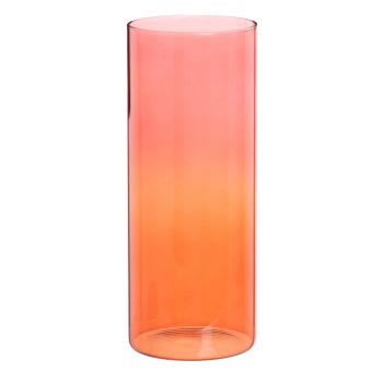 COVELO - Jarrón de cristal en naranja degradado Alt. 20