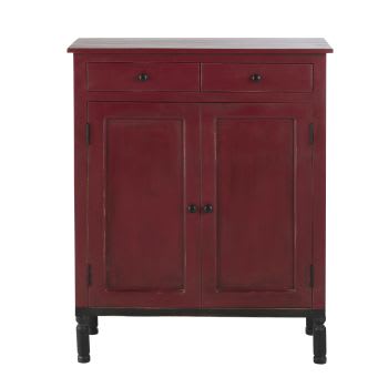 Tiago - Credenza a 2 ante e 2 cassetti rosso ciliegia