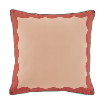 HEALE - Cuscino da esterno reversibile stampato color rosa argilla e terracotta 50x50 cm