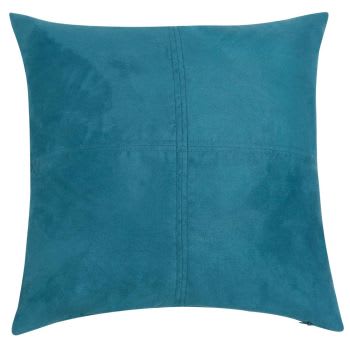 Swedine - Cuscino effetto in suédine blu anatra 40x40cm