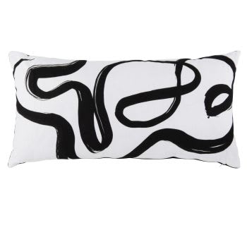 Atmosphera - Copricuscino palm bianco e nero 40x40cm | Leroy Merlin