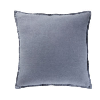 Cuscino in lino lavato blu 45x45cm
