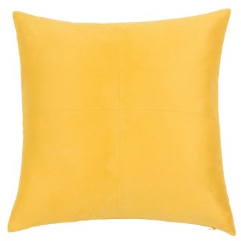 Cuscino in suédine giallo limone 40x40 cm