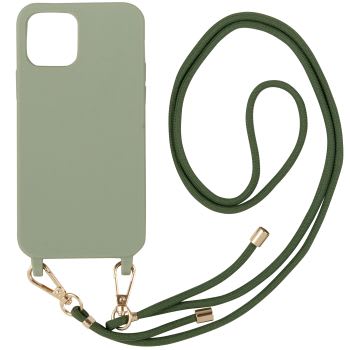 ASWAN - Custodia per iPhone 12 con cordoncino verde acqua