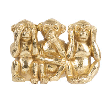 DAKO - Statuette 3 singes de la sagesse dorée H7