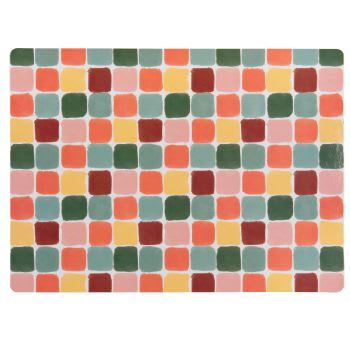 DAMERO - Lot de 2 - Set de table motifs graphiques multicolores
