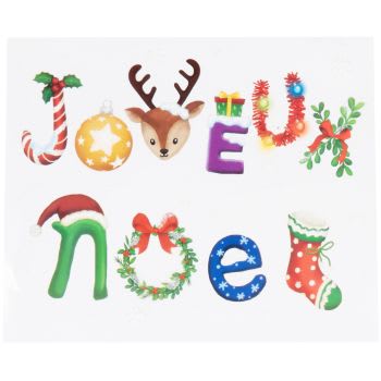 TRADITIONAL CHRISTMAS - Lot de 2 - Déco de Noël stickers pour vitres multicolores