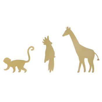 CHAMAREL - Déco murale animaux en métal doré (x3) 15x24