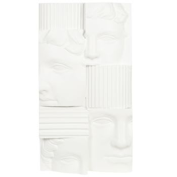 APOLLON - Déco murale visages et colonnes en polyrésine blanche 27x49