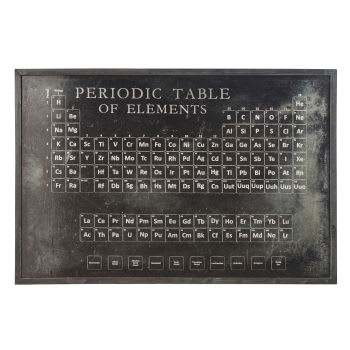CHESTER - Decoração de parede tabela periódica de metal preto 120x80