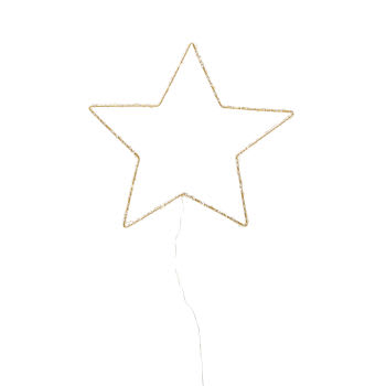MILA - Decoração luminosa estrela de metal dourada