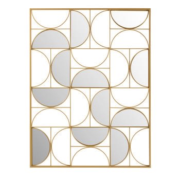 Goldfinger - Decoración de pared con espejo de metal dorado 90x120