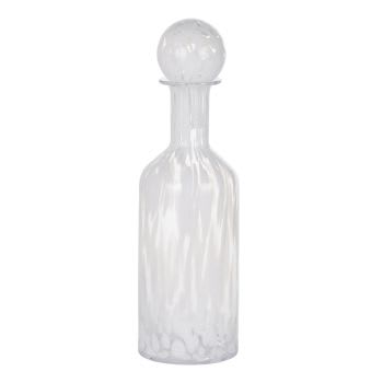 CUBANO - Decoratief glazen flesje, transparant/wit, H52