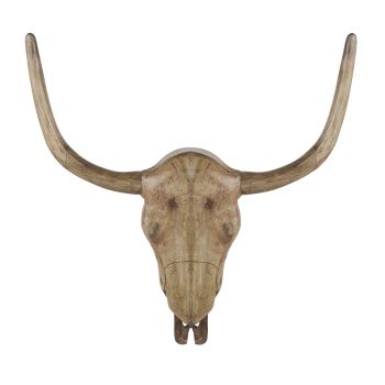 GARABAL - Decorazione da parete testa di bufalo in legno di mango 102x104 cm
