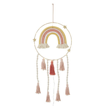 Acchiappasogni Con Unicorno - Decorazione Parete Rosa, 20x56 Cm, Con 2 Ganci
