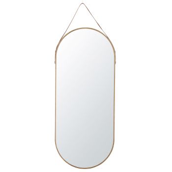 DELYA - Ovale spiegel van eikenhout, 56 x 130 cm