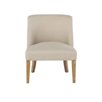 Diane - Sessel aus beigefarbenem Leinen