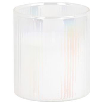 DISCO LIGHT - Candela profumata bianca in vetro striato