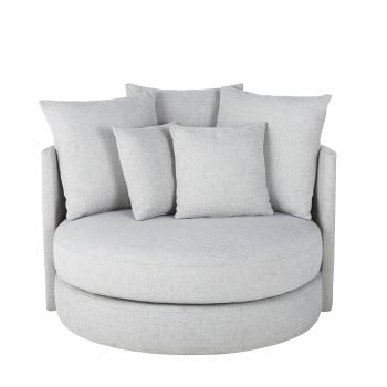 Dita - Rundes 2-Sitzer-Sofa, grau