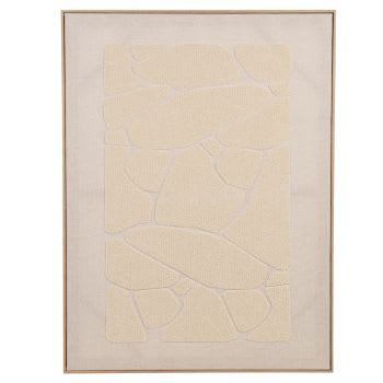 MAHER - Doek van geborduurde stof met effect van boucléwol, beige, 36 x 60 cm