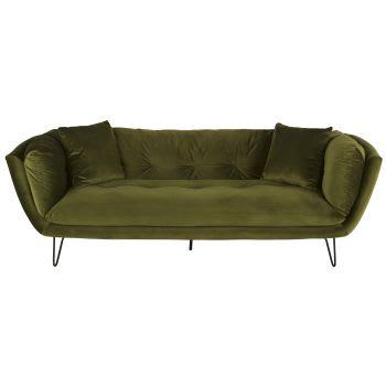 Dot - 3-Sitzer-Sofa mit Bezug aus moosgrünem Samt