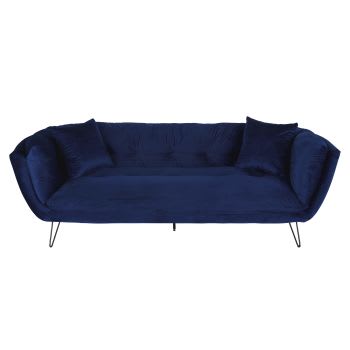Dot - 3-Sitzer-Sofa mit nachtblauem Samtbezug