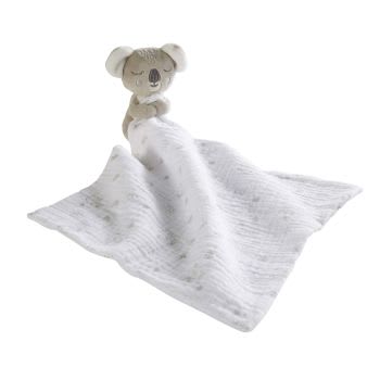 Koala - Doudou bébé en coton biologique gris et blanc