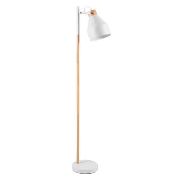 Dream - Lámpara de pie de hevea y metal blanco