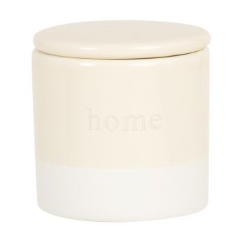 Set aus 2 - Duftkerze in Keramikgefäß, weiß und beige