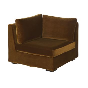 Jekill - Eckelement für modulares Sofa aus Samt, bronzefarben
