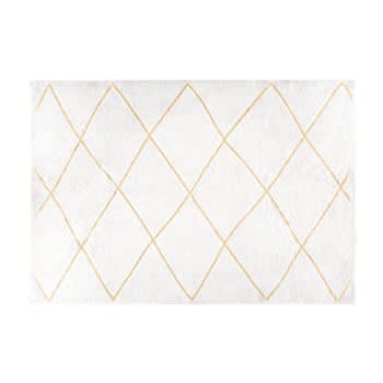 JACALA - Ecru and Gold Berber Cotton Rug 140x200