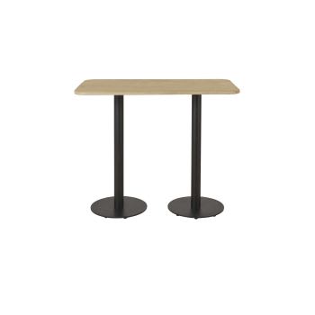 Element Business - Beige rechthoekig mangohouten tafelblad voor 4 personen en professioneel gebruik L120