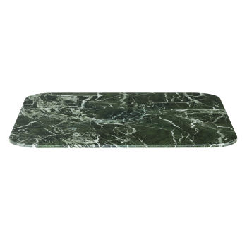 Element Business - Plateau de table professionnel en verre effet marbre vert 2 personnes L70