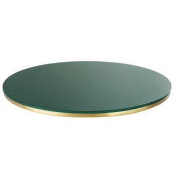 Element Business - Plateau de table professionnel en verre vert 2/4 personnes D70