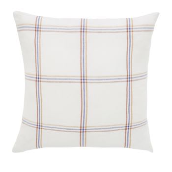 ELIOT - Almofada em tecido de algodão e linho com motivos de quadrados multicolores 45x45