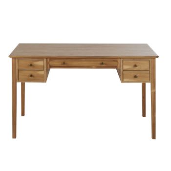 Mueble escritorio con bordes madera blanqueada / 2 cajones c