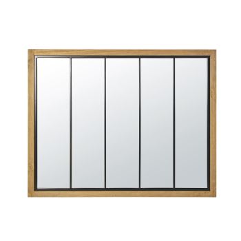 RALPH - Espejo de pino y metal negro 120x95