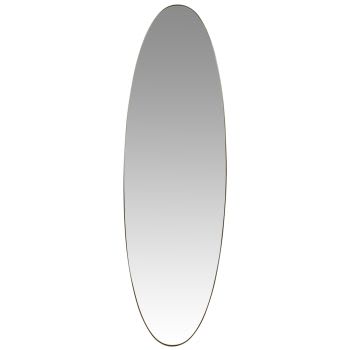 ALBAN - Espejo ovalado de metal dorado 46 x 150