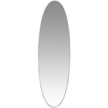 ALBAN - Espejo ovalado de metal negro 45 x 150