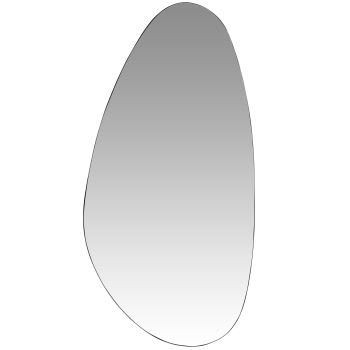 LISANA - Espejo ovalado de metal negro 71 x 140 cm