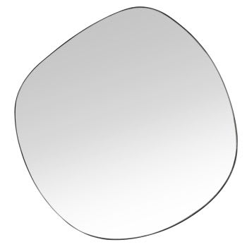 ALLAN - Espejo ovalado de metal negro 79 x 73
