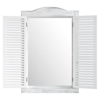 Océan - Espelho janela com moldura de madeira branca altura 71 cm OCÉAN