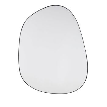 Espelho oval em metal preto 111x86