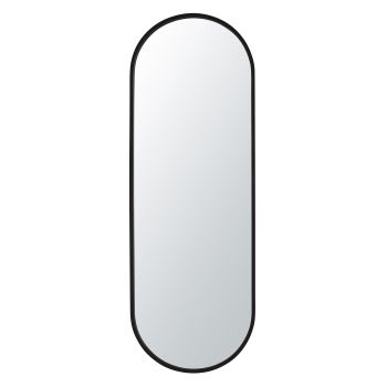ANDREA - Espelho oval em metal preto 41x120