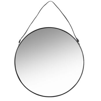 CODY - Espelho redondo de metal preto diâmetro 55